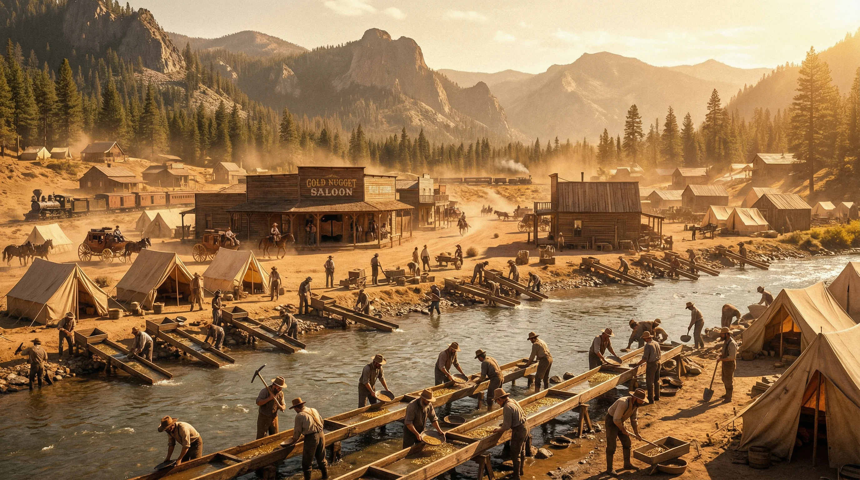 淘金热时代的矿区 - 开源棋牌 历史